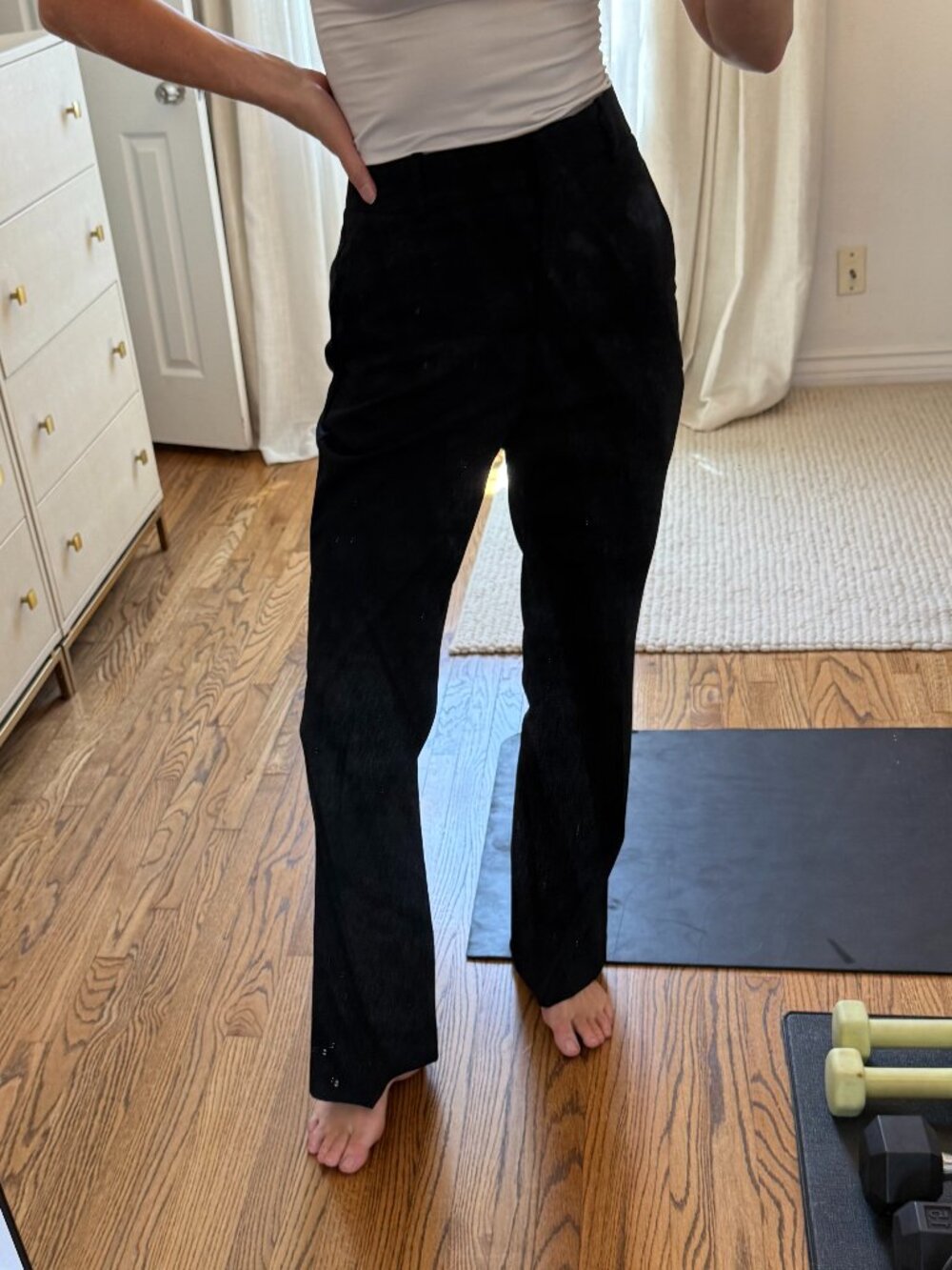 Reiss Black High-Rise Tailored Trousers